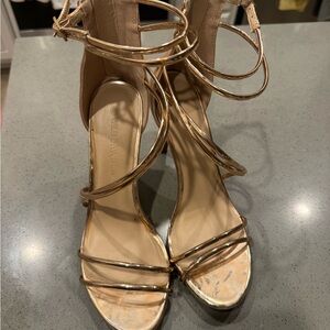Wild Diva Gold Strappy Heels